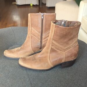 Clarks Tan Leather Ankle Boots